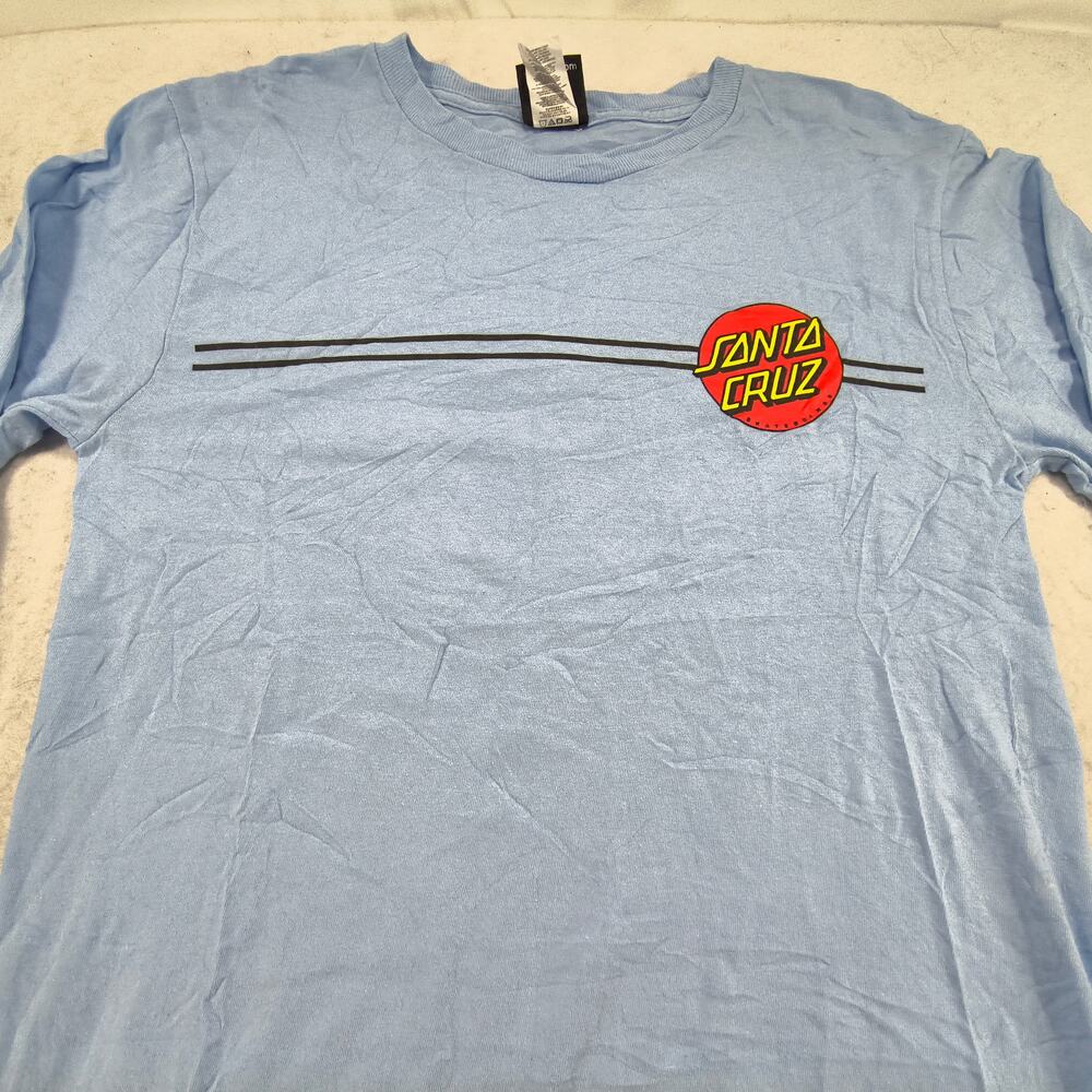Santa Cruz Casual Crew Neck Long Sleeve Shirt Womens Size Large L Blue Red